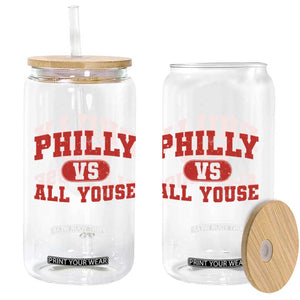 Philly Vs All Youse Glass Can Vintage Funny Philadelphia Slang Red TS10 Print Your Wear