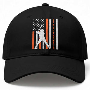 Retro San Francisco Baseball Cap Cool Distressed Baseball Fans SF USA Flag TS10 Print Your Wear