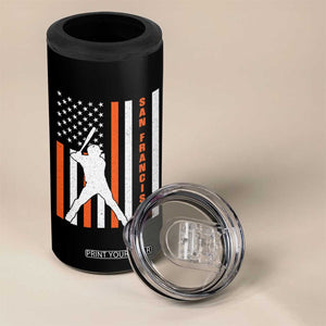 Retro San Francisco 4 in 1 Can Cooler Tumbler Cool Distressed Baseball Fans SF USA Flag TS10 Print Your Wear