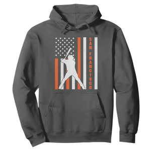 Retro San Francisco Hoodie Cool Distressed Baseball Fans SF USA Flag TS10 Dark Heather Print Your Wear