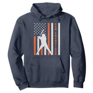 Retro San Francisco Hoodie Cool Distressed Baseball Fans SF USA Flag TS10 Navy Print Your Wear