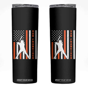 Retro San Francisco Skinny Tumbler Cool Distressed Baseball Fans SF USA Flag TS10 Black Print Your Wear