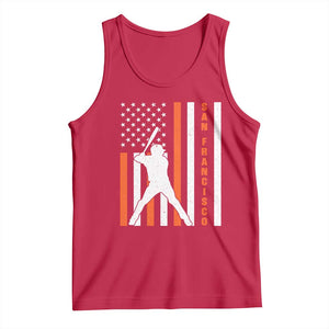 Retro San Francisco Tank Top Cool Distressed Baseball Fans SF USA Flag TS10 Red Print Your Wear