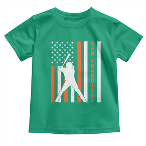 Retro San Francisco Toddler T Shirt Cool Distressed Baseball Fans SF USA Flag TS10 Irish Green Print Your Wear