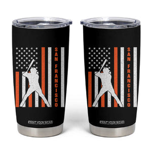 Retro San Francisco Tumbler Cup Cool Distressed Baseball Fans SF USA Flag TS10 Black Print Your Wear