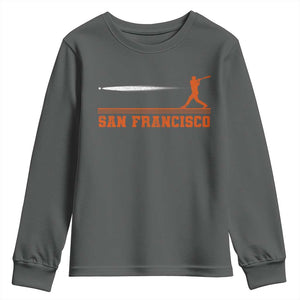 San Francisco Sport Youth Sweatshirt SF Vintage Sports Baseball Players TS10 Dark Heather Print Your Wear