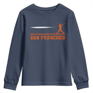 San Francisco Sport Youth Sweatshirt SF Vintage Sports Baseball Players TS10 Navy Print Your Wear