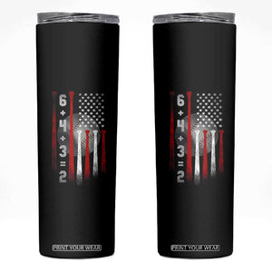 Double Play Skinny Tumbler 6 4 3 2 Vintage Baseball Math Softball Player American Flag TS10 Black Print Your Wear
