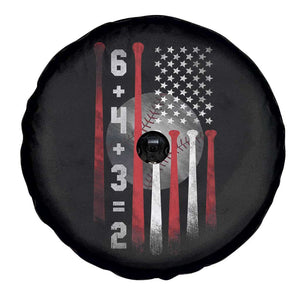 Double Play Spare Tire Cover 6 4 3 2 Vintage Baseball Math Softball Player American Flag TS10 Print Your Wear