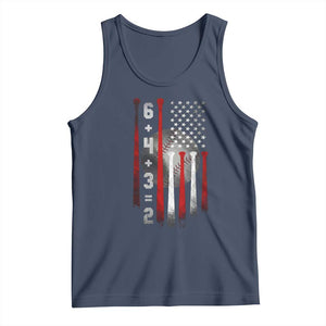 Double Play Tank Top 6 4 3 2 Vintage Baseball Math Softball Player American Flag TS10 Navy Print Your Wear
