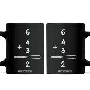 Double Play Coffee Mug 6 4 3 2 Vintage Baseball Bat Softball Player TS10 Black Print Your Wear
