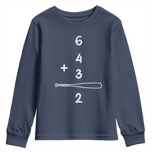 Double Play Youth Sweatshirt 6 4 3 2 Vintage Baseball Bat Softball Player TS10 Navy Print Your Wear