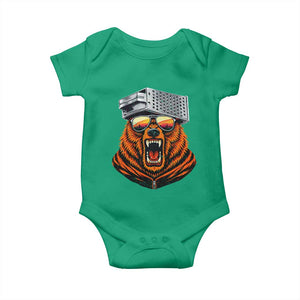Bear With Cheese Grater Hat Baby Onesie Retro Foolball Fans TS10 Irish Green Print Your Wear