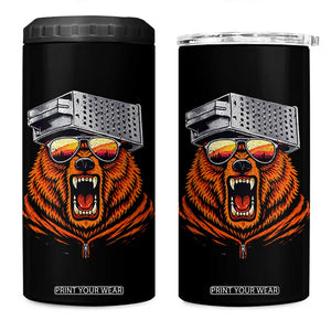Bear With Cheese Grater Hat 4 in 1 Can Cooler Tumbler Retro Foolball Fans TS10 One Size: 16 oz Black Print Your Wear