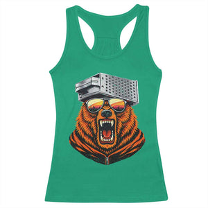 Bear With Cheese Grater Hat Racerback Tank Top Retro Foolball Fans TS10 Irish Green Print Your Wear