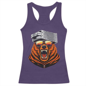 Bear With Cheese Grater Hat Racerback Tank Top Retro Foolball Fans TS10 Purple Print Your Wear