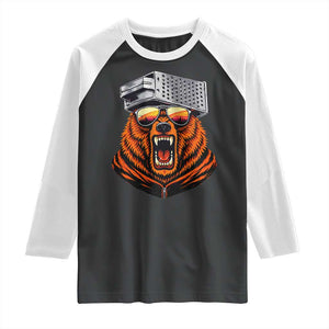 Bear With Cheese Grater Hat Raglan Shirt Retro Foolball Fans TS10 Black White Print Your Wear
