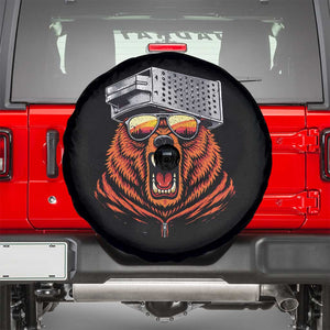 Bear With Cheese Grater Hat Spare Tire Cover Retro Foolball Fans TS10 Black Print Your Wear