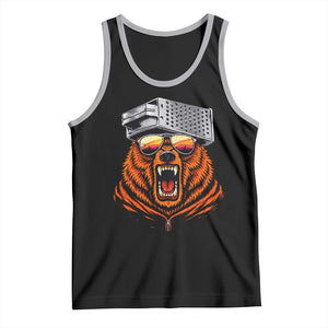 Bear With Cheese Grater Hat Tank Top Retro Foolball Fans TS10 Black Athletic Heather Print Your Wear