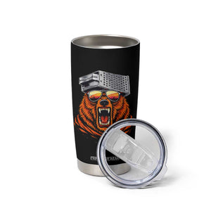 Bear With Cheese Grater Hat Tumbler Cup Retro Foolball Fans TS10 Print Your Wear