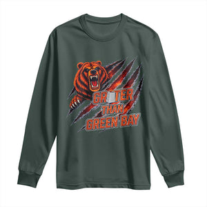 Grater Than GB Long Sleeve Shirt Grate Cheese Foolball Fans TS10 Dark Forest Green Print Your Wear