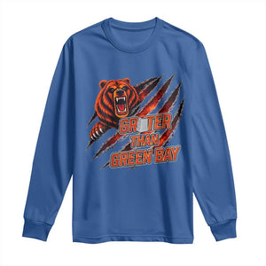 Grater Than GB Long Sleeve Shirt Grate Cheese Foolball Fans TS10 Royal Blue Print Your Wear