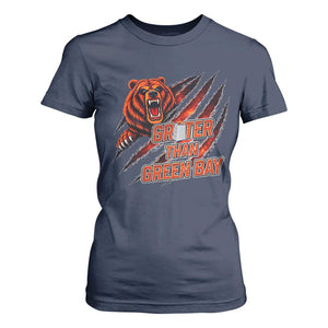 Grater Than GB T Shirt For Women Grate Cheese Foolball Fans TS10 Navy Print Your Wear