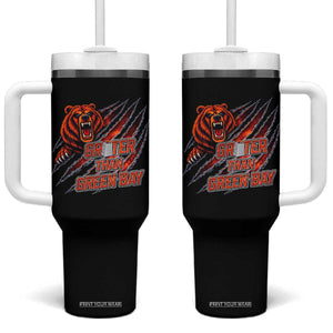 Grater Than GB Tumbler With Handle Grate Cheese Foolball Fans TS10 One Size: 40 oz Black Print Your Wear