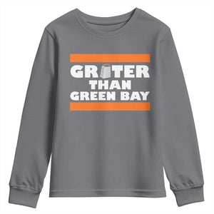 BF Game Day Youth Sweatshirt Funny Grater Than GB Foolball Fans TS10 Charcoal Print Your Wear