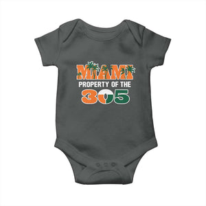 305 Miami Pride Baby Onesie Urban Style Miami Beach Graphic TS10 Dark Heather Print Your Wear