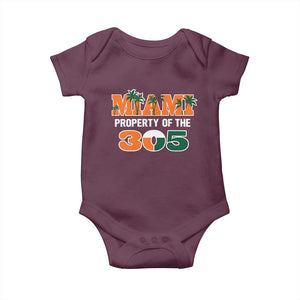 305 Miami Pride Baby Onesie Urban Style Miami Beach Graphic TS10 Maroon Print Your Wear