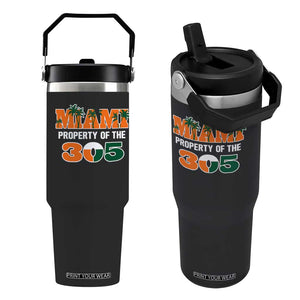 305 Miami Pride Flip Straw Tumbler Urban Style Miami Beach Graphic TS10 One Size: 30 oz Black Print Your Wear
