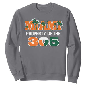 305 Miami Pride Sweatshirt Urban Style Miami Beach Graphic TS10 Charcoal Print Your Wear