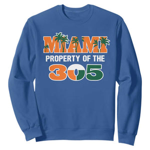 305 Miami Pride Sweatshirt Urban Style Miami Beach Graphic TS10 Royal Blue Print Your Wear