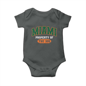 305 Miami Baby Onesie Florida FL Vintage Athletic Sports TS10 Dark Heather Print Your Wear