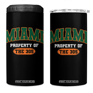 305 Miami 4 in 1 Can Cooler Tumbler Florida FL Vintage Athletic Sports TS10 One Size: 16 oz Black Print Your Wear