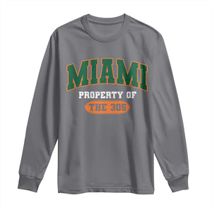305 Miami Long Sleeve Shirt Florida FL Vintage Athletic Sports TS10 Charcoal Print Your Wear