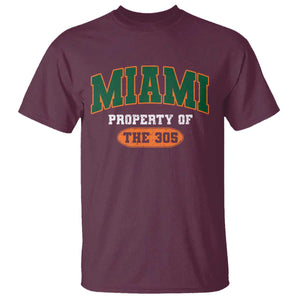 305 Miami T Shirt Florida FL Vintage Athletic Sports TS10 Maroon Print Your Wear