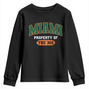305 Miami Youth Sweatshirt Florida FL Vintage Athletic Sports TS10 Black Print Your Wear