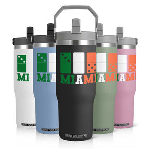 305 Miami Flip Straw Tumbler Three Zero Five Domino TS10 Print Your Wear