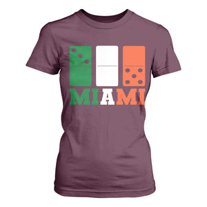 305 Miami T Shirt For Women Three Zero Five Domino TS10 Maroon Print Your Wear