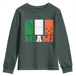 305 Miami Youth Sweatshirt Three Zero Five Domino TS10 Dark Forest Green Print Your Wear