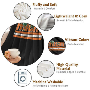 Miami Throw Blanket Florida FL Retro Vintage Weathered Athletic Sports TS10 Print Your Wear