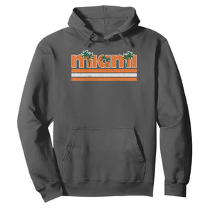 Miami Hoodie Florida FL Retro Vintage Weathered Athletic Sports TS10 Dark Heather Print Your Wear