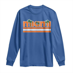 Miami Long Sleeve Shirt Florida FL Retro Vintage Weathered Athletic Sports TS10 Royal Blue Print Your Wear
