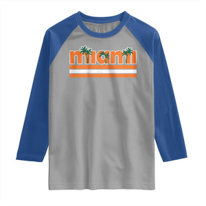 Miami Raglan Shirt Florida FL Retro Vintage Weathered Athletic Sports TS10 Sport Gray Royal Print Your Wear