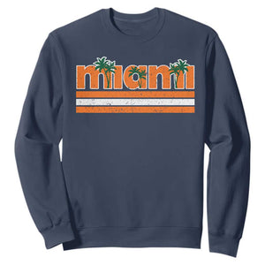Miami Sweatshirt Florida FL Retro Vintage Weathered Athletic Sports TS10 Navy Print Your Wear