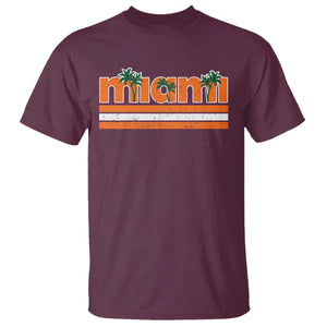 Miami T Shirt Florida FL Retro Vintage Weathered Athletic Sports TS10 Maroon Print Your Wear