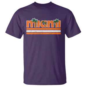 Miami T Shirt Florida FL Retro Vintage Weathered Athletic Sports TS10 Purple Print Your Wear