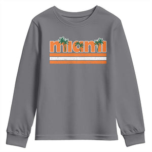 Miami Youth Sweatshirt Florida FL Retro Vintage Weathered Athletic Sports TS10 Charcoal Print Your Wear